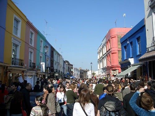 Busy Portobello Road Saturday Antiques Market