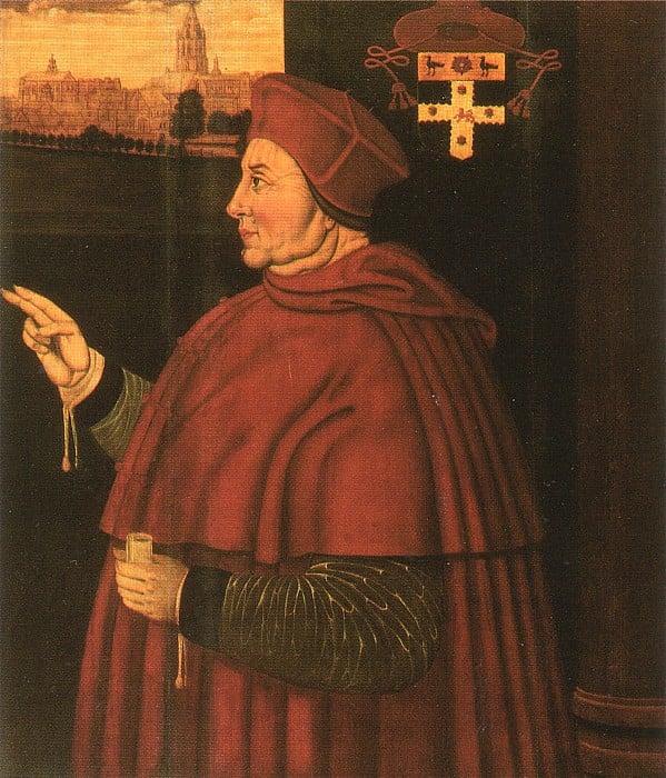 Portrait of Cardinal Wolsey by Sampson Strong, c. 1526. 